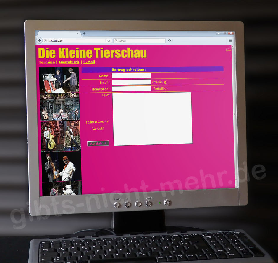 www.tierschau.de 2001 2.0 ...jetzt auch mit „Gästebuch“...