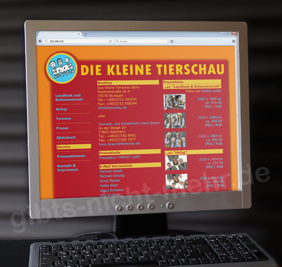 www.tierschau.de 2004 ...und »Service« für Veranstalter und Medienvertreter.